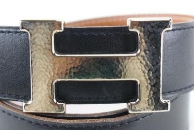 Hermès 32mm Martelee Reversible H Logo Belt Hammered Buckle  display picture 1