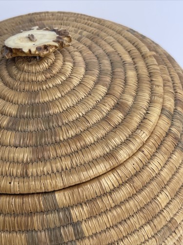 Vintage Native American Indian Basket Folk Art Sculpture Alaska Geometric Tribal - Picture 6 of 15