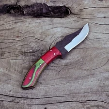 Custom Hand Forged Railroad spike Steel Hunting Knife Full Tang + Sheath