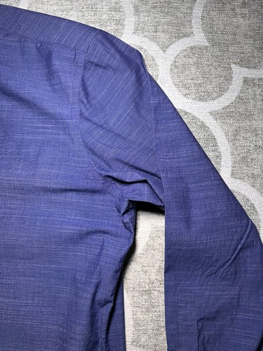 Camisa con botones APT.9 para hombre talla L azul oscuro manga larga cuello algodón nueva - Imagen 2 de 16
