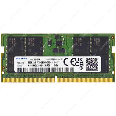 Samsung 32GB DDR5 5600 PC5-44800 2Rx8 SODIMM Laptop Memory RAM