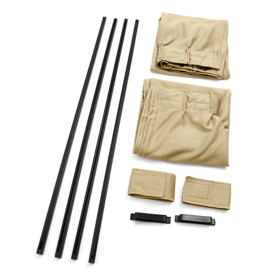 2 piezas Ajustable Cortina Ventana Coche Anti UV Parasol Cubierta Visera 50x39cm Beige Foto 2 de 4