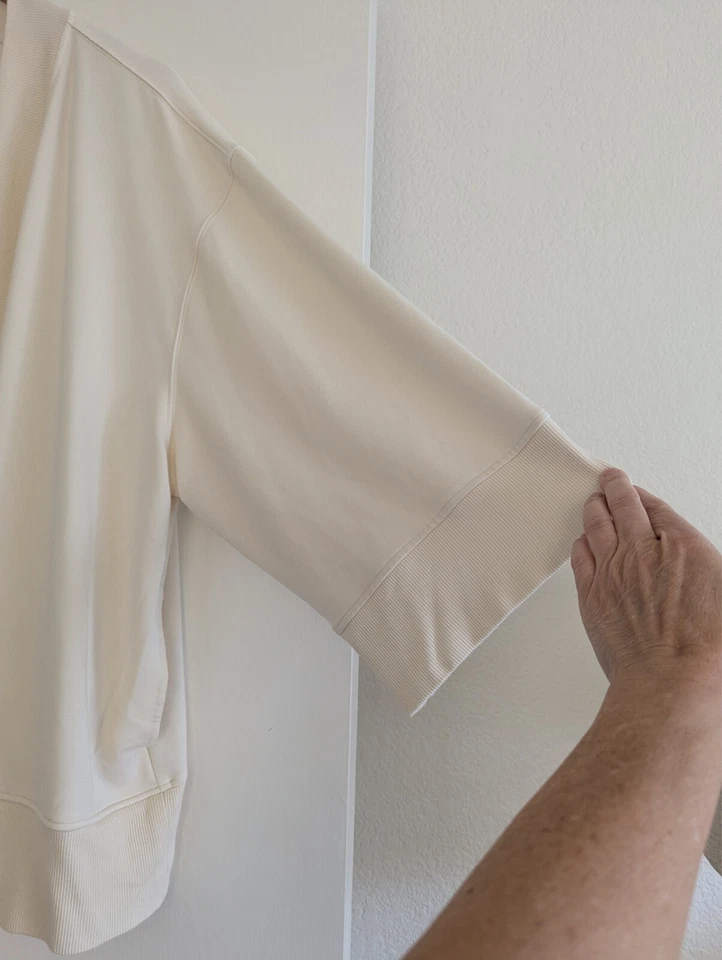 Lauren Ralph Lauren Black Label кремовый широкий 3/4 рукав открытый кардиган размер XL - Изображение 4 из 4