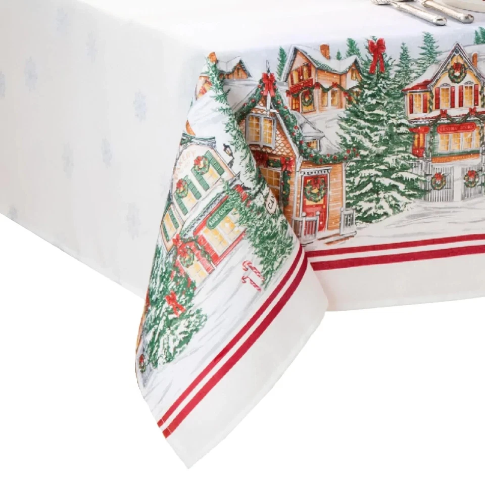 Elrene Storybook Christmas Village Tablecloth 60 x 102 - Image 2 of 3