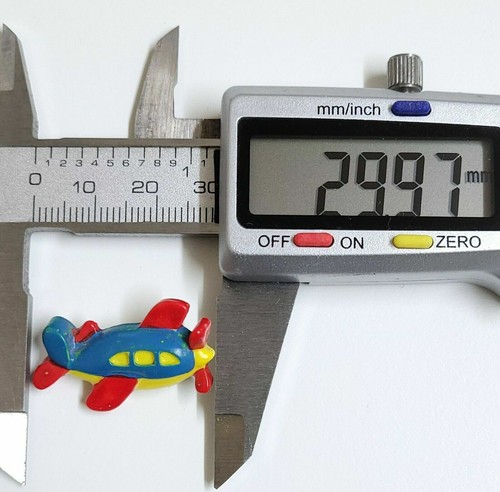 JHB Button Aeroplane Shaped Shank 30mm Plane 2 Colourways Novelty Sewing Crafts - Picture 15 of 20