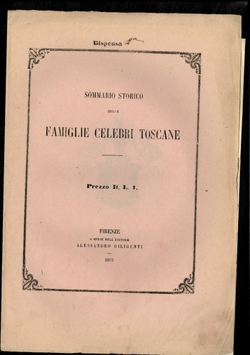 Stemmi Famiglie Celebri Toscane Alessandro Diligenti 1863 Accolti d'Arezzo - Foto 2 di 2