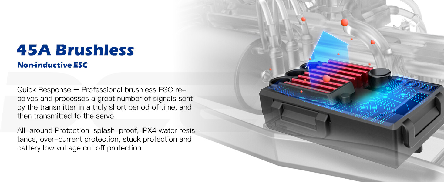 DEERC 210E 110 Scale Large Brushless RC Car 4X4 RTR High Speed RC