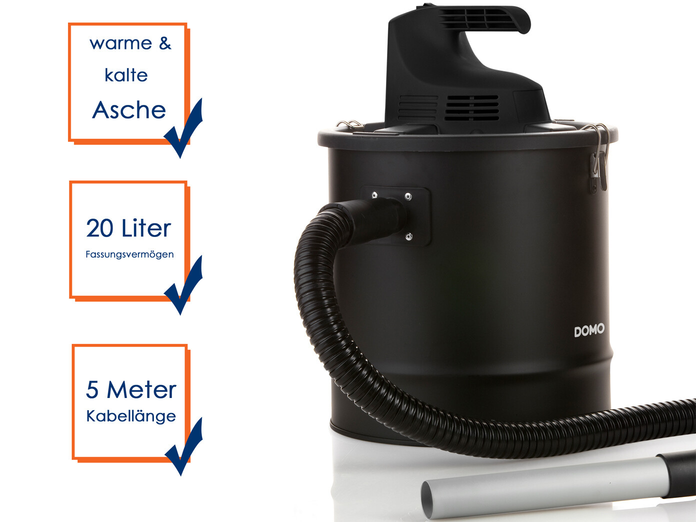 Domo aspirador cenizas, 20l, 1200w, aspiradora grillsauger Domo aspirador cenizas, 20l, 1200w, aspiradora grillsauger