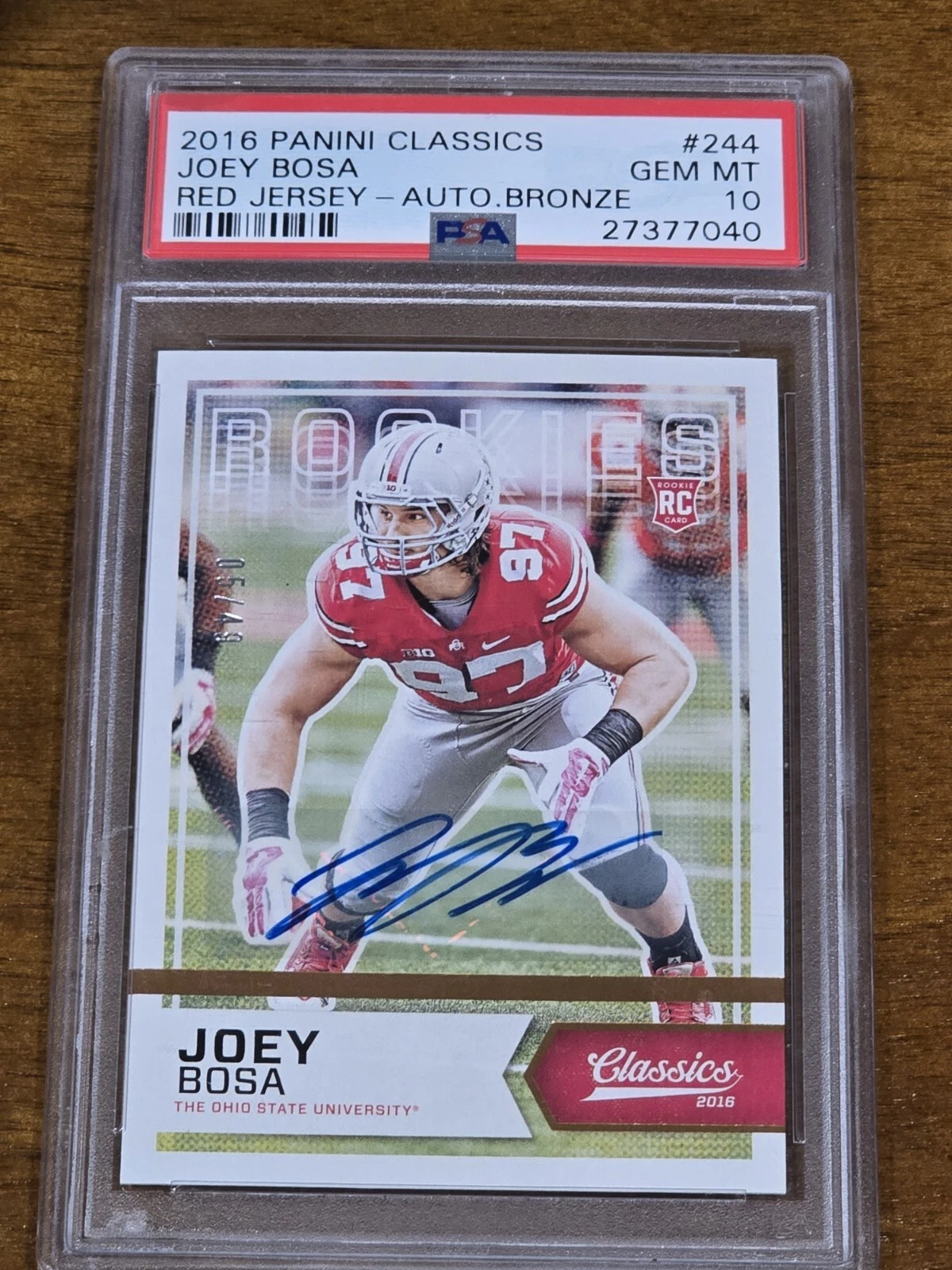 Joey Bosa Panini Classics #244 Red Jersey-Autograph Bronze