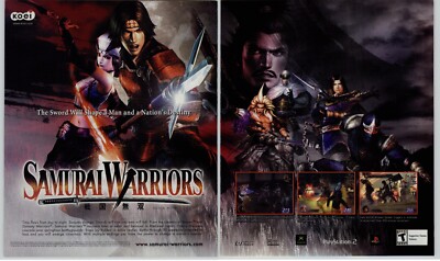 Samurai Warriors Playstation 2 PS2 2004 Vintage Print Ad/Poster Official Art