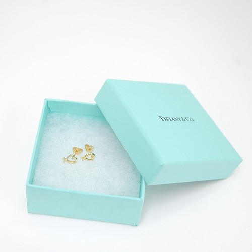 Tiffany & Co. Loving Heart Stud Earrings 18K Yellow Gold Picasso Auth w/Box #653 - Picture 8 of 8