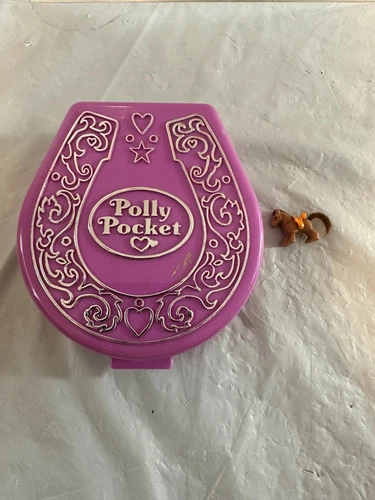 Vintage Polly Pocket Jumpin' Style Pony Compact Horse Riding Bluebird Toys