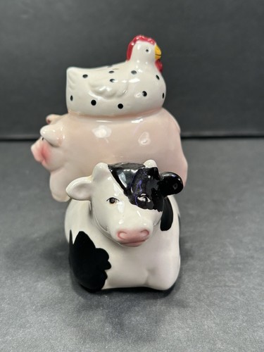 Argilla Art Stack CowPigChicken Porcellana Sale Pepe Shaker Made Filippine LEGGI - Foto 5 di 11