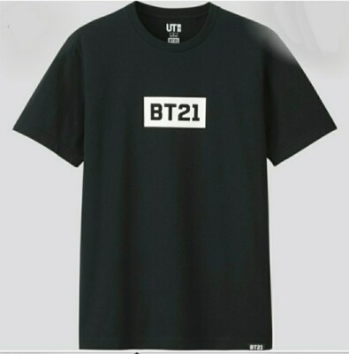 Uniqlo x BT21 Shirt Adult Extra Small Black BTS Graphic Tee