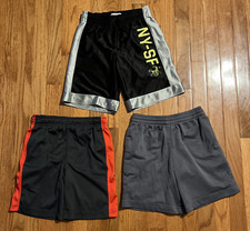 3pc Old Navy Open Trails Boys Active Shorts Sz 6/7 Elastic Waist Black Gray Red