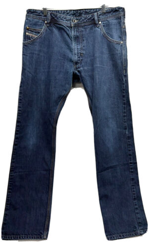 Diesel Mens Size 34X32 Blue Krooley Regular Slim Carrot Denim Jeans (J8)