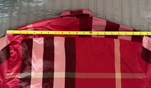 Burberry Brit Men's Parade Check Button Down Long Sleeve Shirt Red Size XXL - Picture 9 of 10