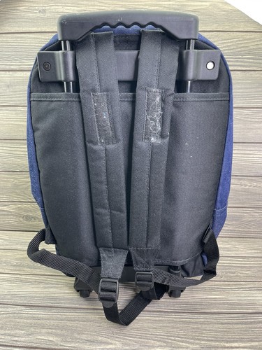 Unisex Vintage Rare High Trails Blue And Black Roller Wheel Backpack - Picture 5 of 11