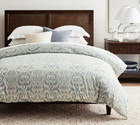 Pottery Barn, Ava Ikat Duvet Cover with 4 shams. Organic Cotton.