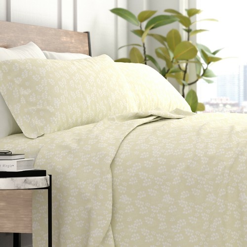Kaycie Gray Fashion 4 Piece Ultra Soft 100% Microfiber Wheat Bed Sheet Set - Picture 16 of 19