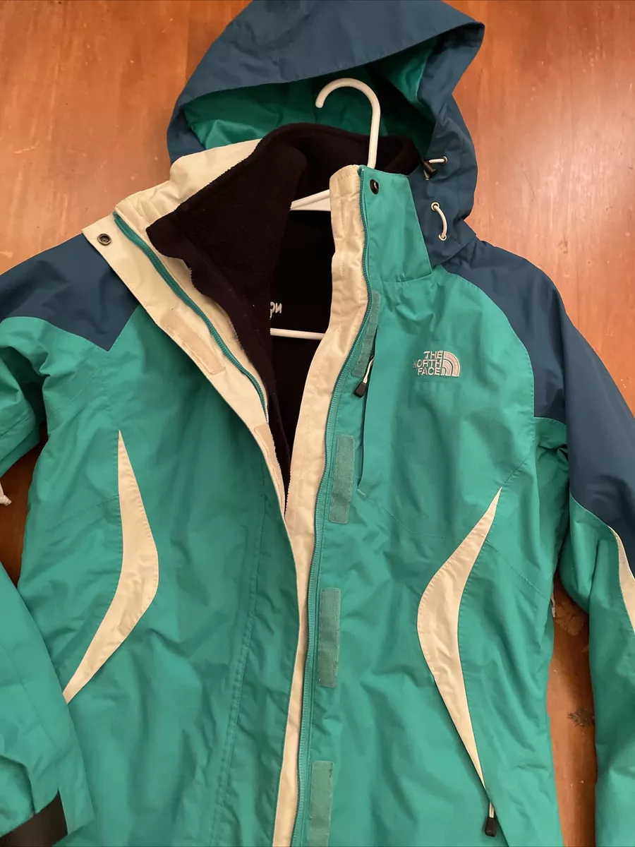 THE NORTH FACE HyVent 3 in 1 Jacket Waterproof Shell with Fleece Aqua  Women's S