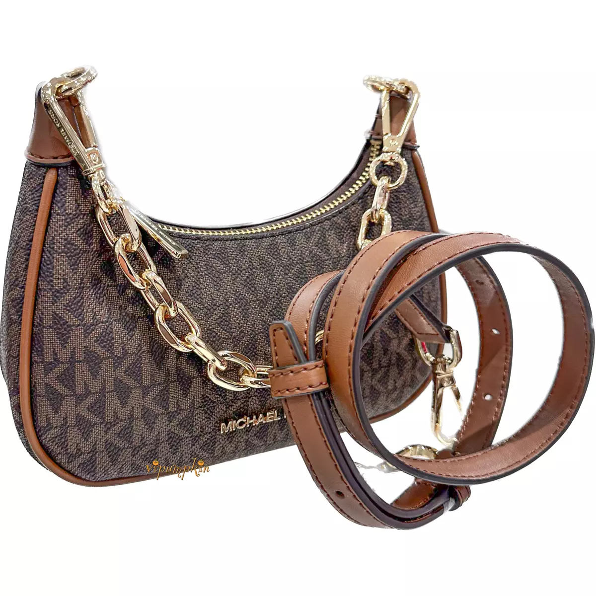 Michael Kors Cora Mini Zip Pouchette Crossbody Bag, Luxury, Bags & Wallets  on Carousell