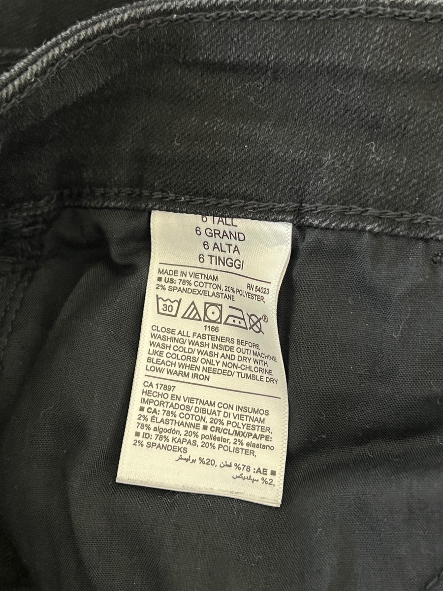 Old Navy Women's:6 Tall Super Skinny Mid-rise Black Denim Black
