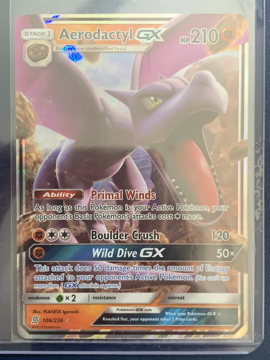 Aerodactyl GX - Unified Minds Pokémon card 106/236