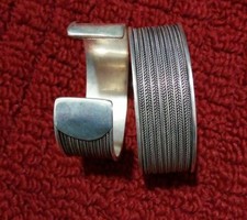 Personalidad Tribal China Pura Hecha a Mano Miao Pulsera Trenza Plata 1 Pieza