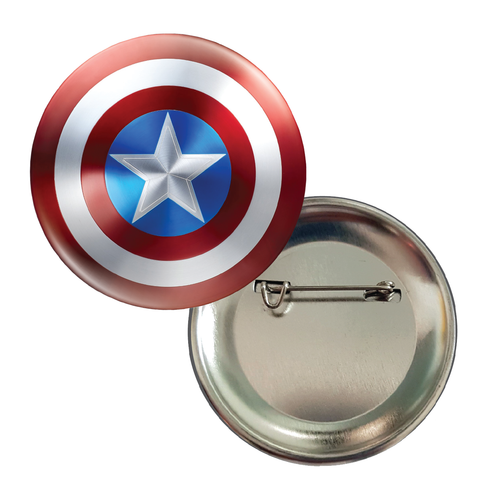 Captain America Button Badge 58mm (2.25") Marvel Shield - Picture 2 of 2