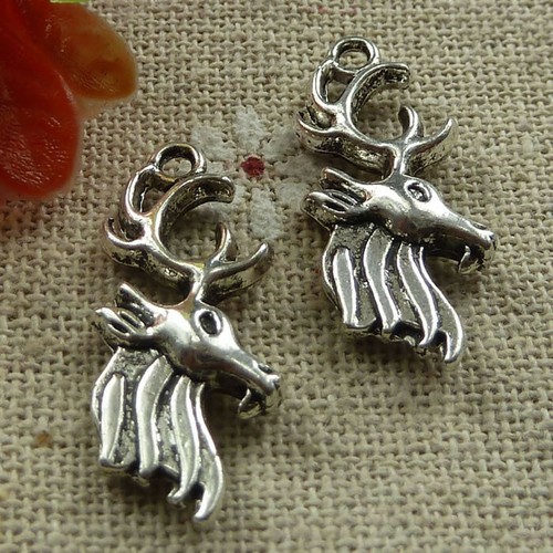 Free Ship 80 pcs tibetan silver deer charms 26x12mm L-1366 - Picture 4 of 4