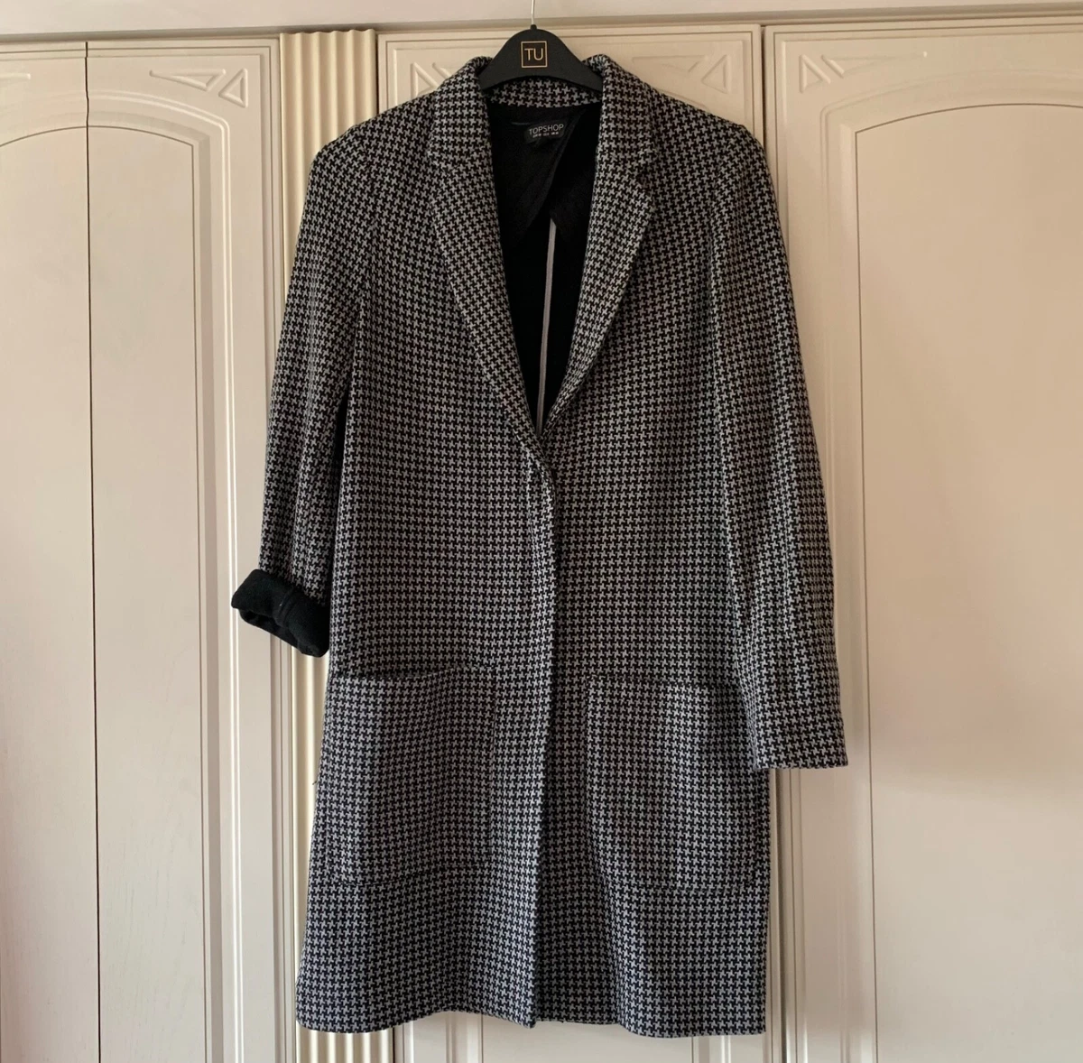 Topshop houndstooth coat sale