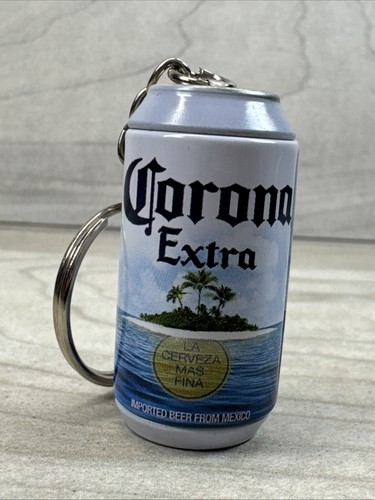 CORONA EXTRA Keyring Key Chain Mini Beer Can BEACH IN A CAN Charm 1.5” Tall NEW - Picture 4 of 8