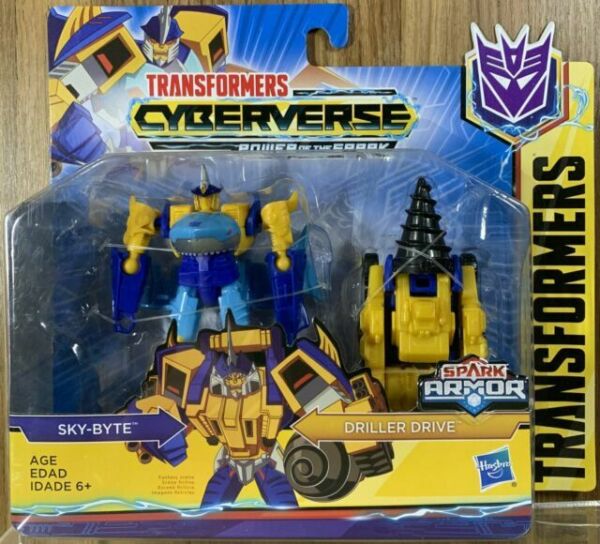 Hasbro Transformers Cyberverse Power of The Spark Armor Sky-byte & Driller Drive for sale online
