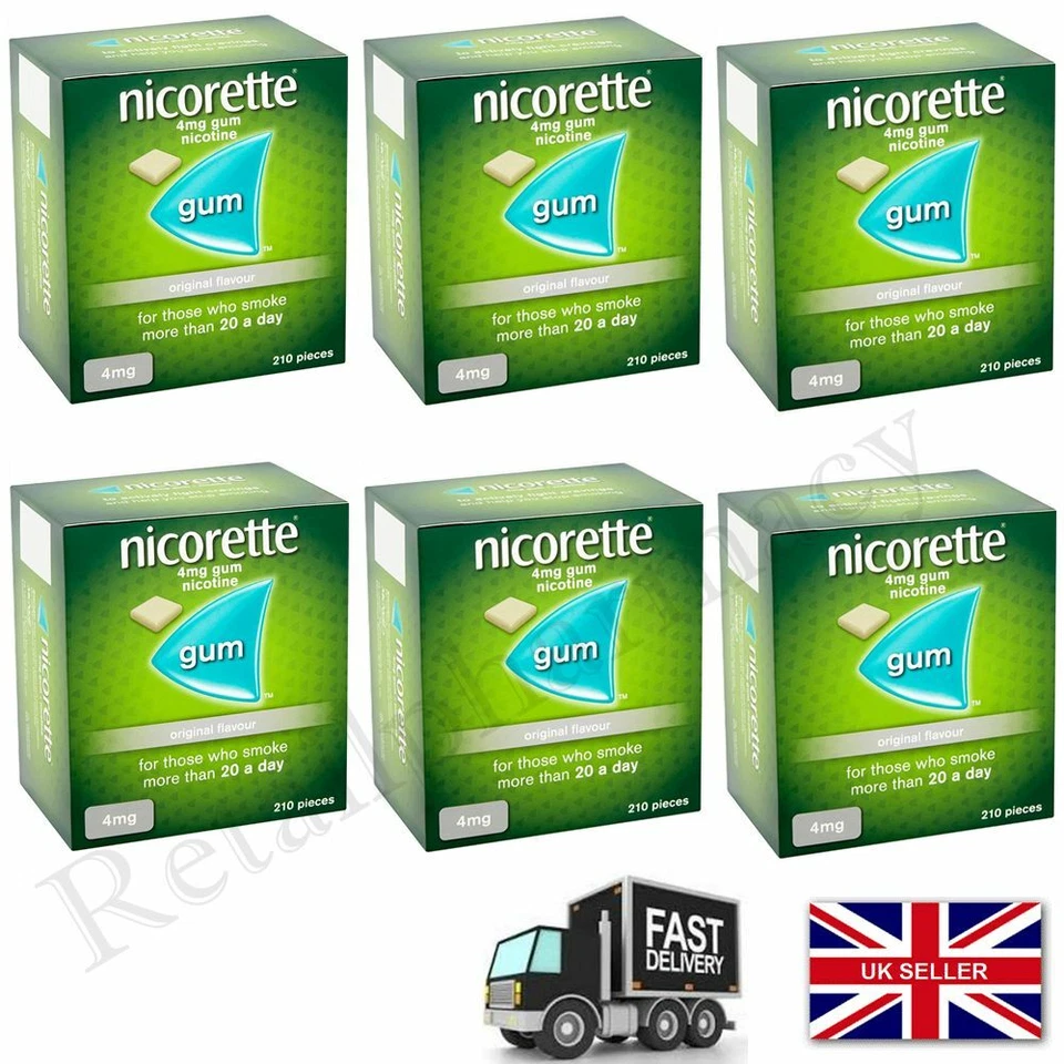 Nicorette Original Flavour Gum 4mg (210 Pezzi) Confezione 6 Scadenza 2027