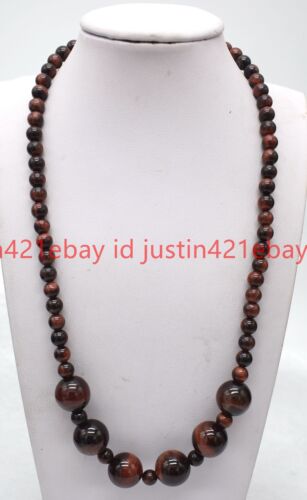 Natural 6-14mm Multicolor African Tiger's Eye Round Beads Gems Necklace 18" - Picture 2 of 28