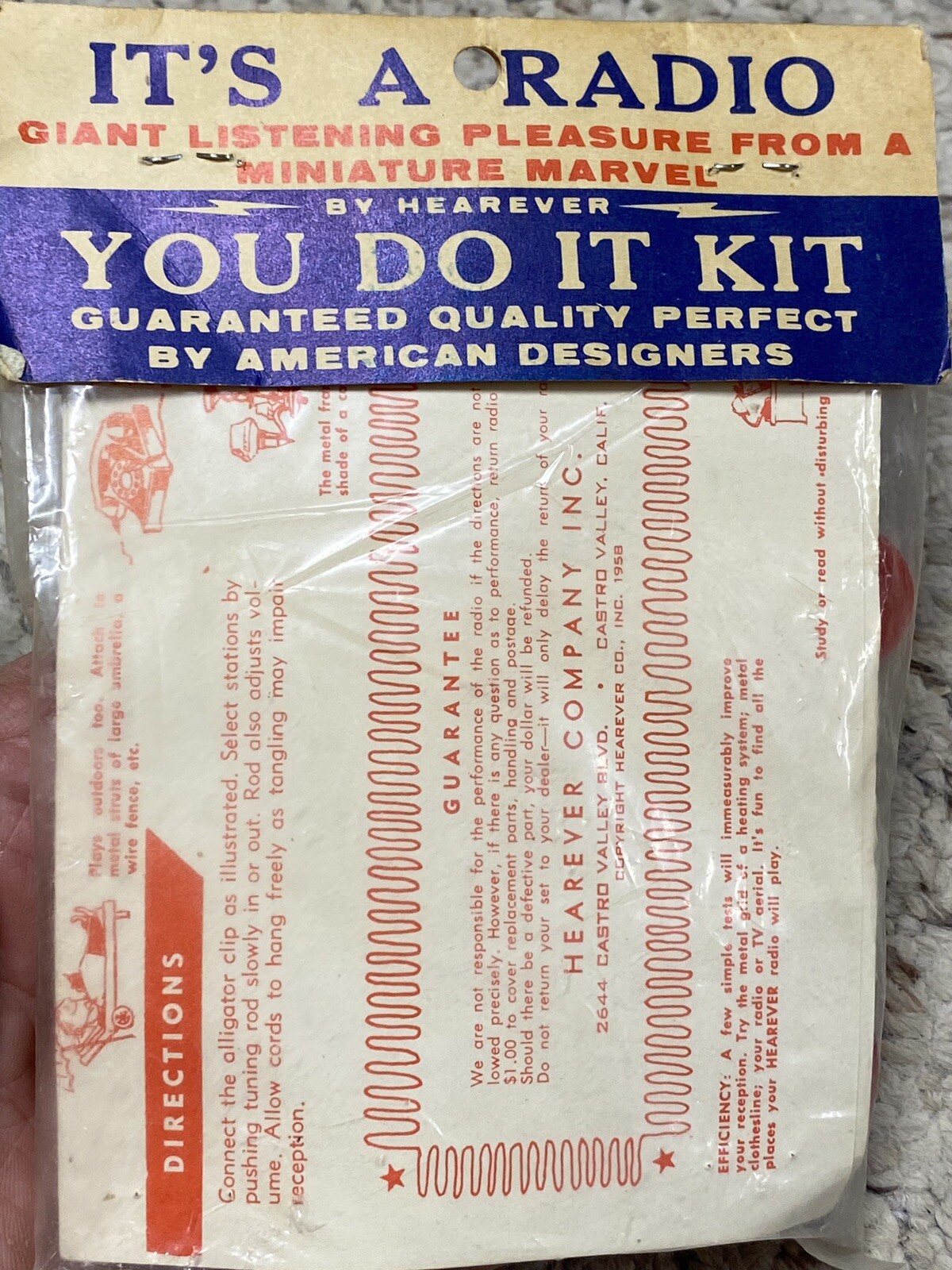 1960 Hearever Red Rocket Crystal Radio Kit NOS eBay