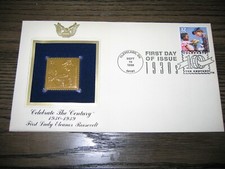 1998 FIRST LADY ELEANOR ROOSEVELT Gold Golden Replica Cover Stamp  