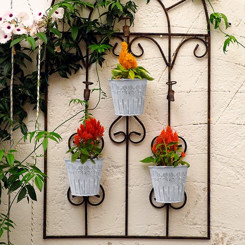 Flower Storage Container Rustic Flower Pots Hanging Planter Pot - Picture 9 of 9