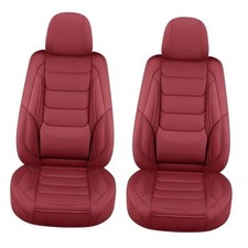 Front Seat Covers for Cars Breathable Leather Seat Covers Front Pair Red3