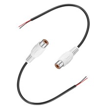 0.7FT RCA to Bare Wire Speaker Cable White RCA Female Plug Pack of 2