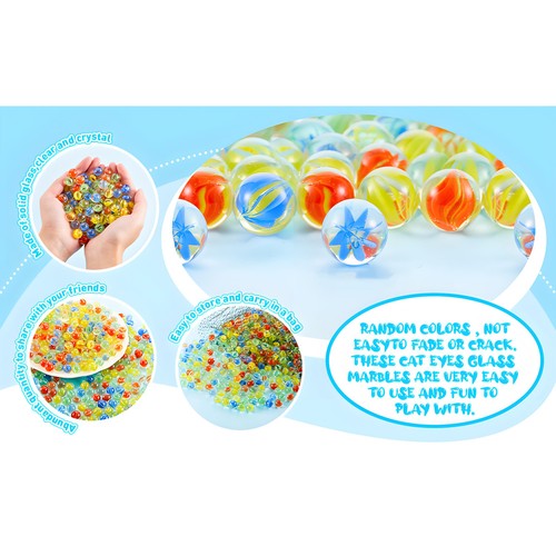 100-150 Biglie Vetro Colorate Tradizionali Vintage Classici Giocattoli Bambini Giochi 16mm - Foto 14 di 22