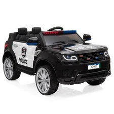 Leadzm 12V 7A.h Kids Police Ride-On SUV Car Light  Music Child Toy Gift 3 Speeds