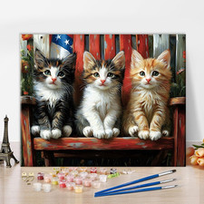 Paint by Numbers Kit for Adults - Playful Kittens on a Chair Color by Number Can