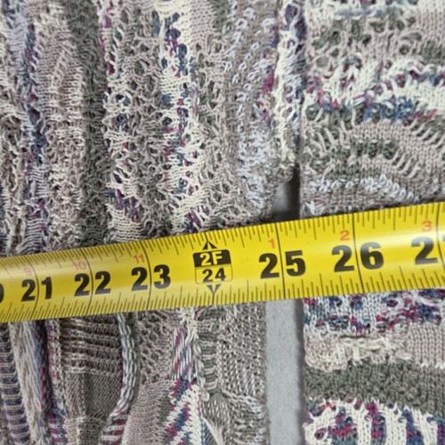 Vintage Tundra Pullover Herren L Mehrfarbig Coogi Style 3D Strick Biggie Cosby 90s - Bild 7 von 14