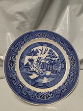 Vintage Homer Laughlin  9 1/4" Blue Willow Dinner Plate Made in USA