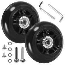 Luggage Suitcase Replacement Wheels 76mm with ABEC 608zz Bearings, 1 Pair