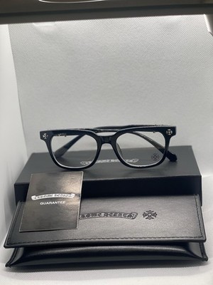 Chrome   Square Eyeglass Frames Black Full Rim Plastic Metal Unisex 53mm