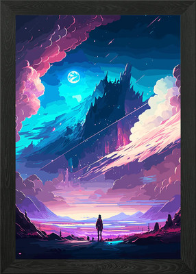 Weltraum Vektor Szene 6 gerahmte Wandbilder Poster Leinwanddruck Bild