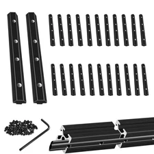 24PCS 2020 Aluminum Connector 3.9" Straight Inner Joint Bracket Black Profile